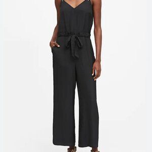 Banana Republic Black Silk Utility Jumpsuit Size 6